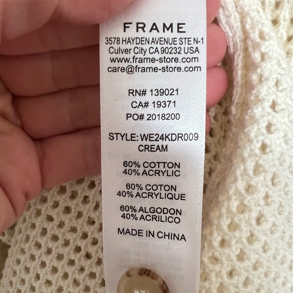 NWT Frame Crochet Midi Kaftan in Cream, Size Medium - Picture 14 of 15